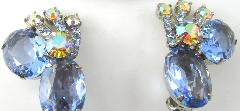 Blue Oval Earrings Clip