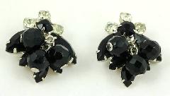Black (jet) Navettes Earrings Clip