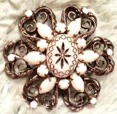 White (chalk Or Milk) Oval Molded/Cut Pin Pendant