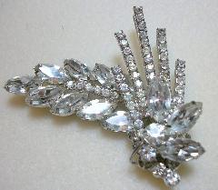 Clear Navettes Brooch
