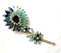 Blue Navettes Brooch