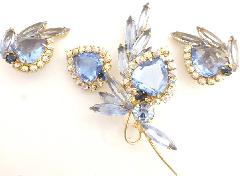 Blue Heart Brooch
