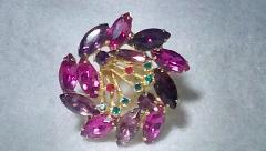 Purple (cardinal) Navettes Brooch