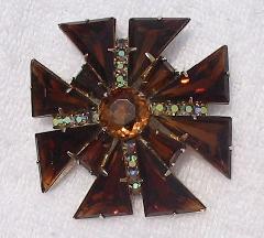Topaz Triangle Brooch