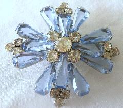 Blue Pentagon Brooch
