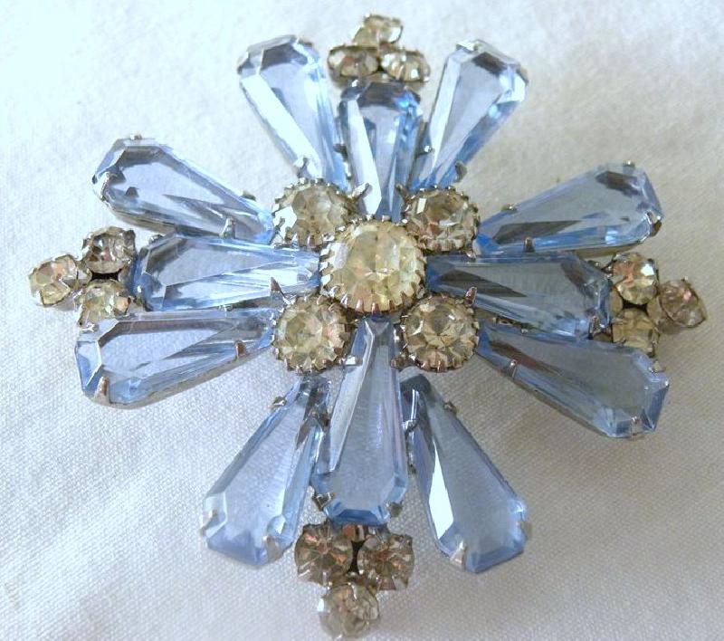 Front view of Blue Pentagon Brooch