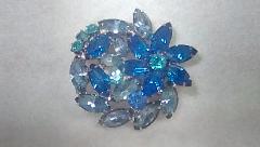 Blue Navettes Brooch