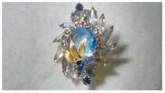 Blue Dentelle Brooch