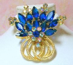 Blue Navettes Brooch
