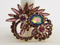 Purple (cardinal) Navettes Multi-Color/Shaded Brooch