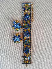 Blue Triangle Multi-Color/Shaded Bracelet Flat Push In