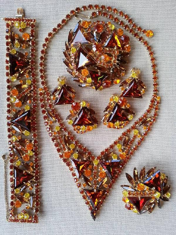 Front view of Topaz Triangle Multi-Color/Shaded Earrings Clip