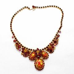 Red Cabochons Multi-Color/Shaded Necklace