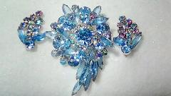 Blue Navettes Earrings Clip