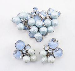 Blue Chatons Only Givre Earrings Clip