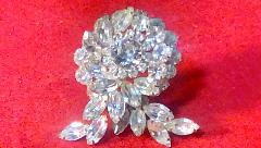 Clear Navettes Brooch