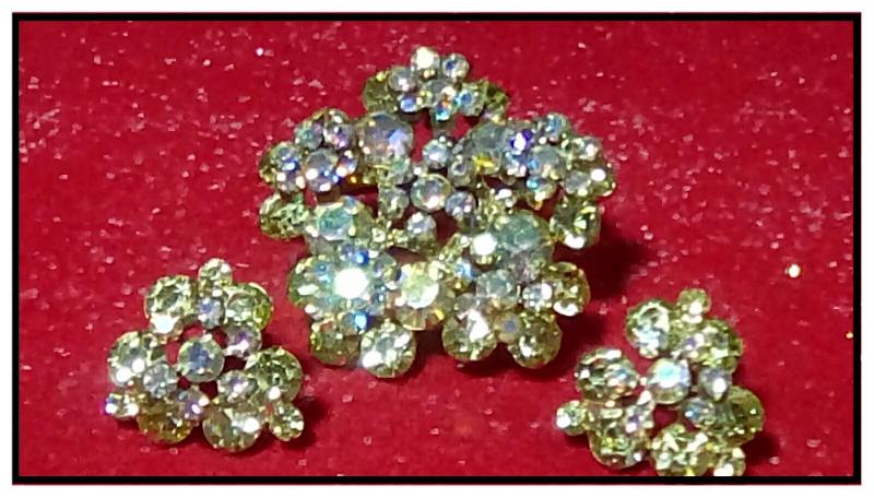 Front view of Yellow Chatons Only Earrings Clip