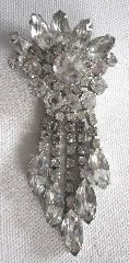 Clear Navettes Brooch