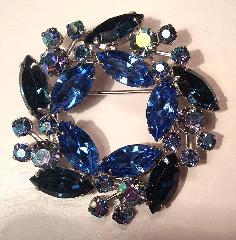 Blue Navettes Brooch