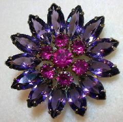 Purple (cardinal) Navettes Brooch