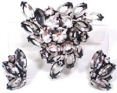 Clear Navettes Brooch