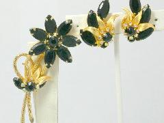 Black (jet) Navettes Brooch