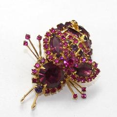 Purple (cardinal) Baguettes Brooch
