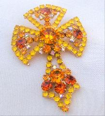 Yellow Chatons Only Brooch