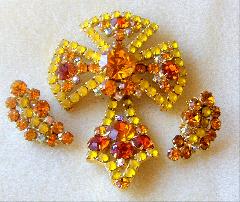 Yellow Chatons Only Earrings Clip