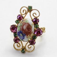 Pastel Cabochons Painted (hand/Transfer) Rings