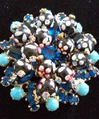 Blue Cabochons Brooch