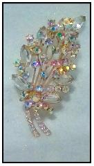 Clear Navettes Brooch