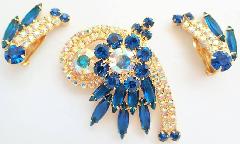 Blue Navettes Earrings Clip