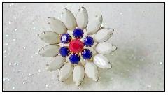 Patriotic Navettes Brooch