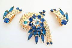 Blue Navettes Brooch