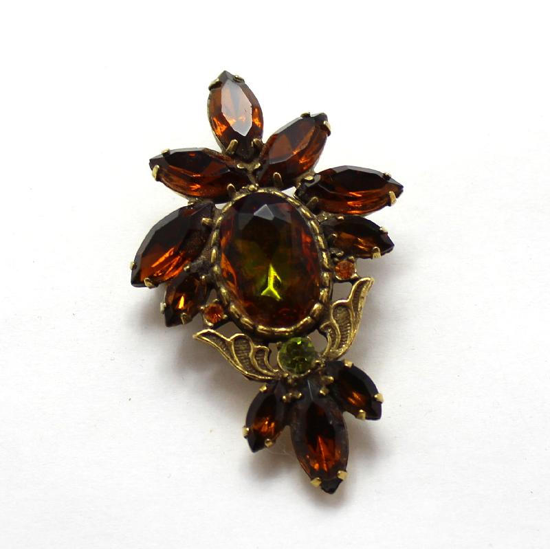 Front view of Topaz Oval Multi-Color/Shaded Pin Pendant