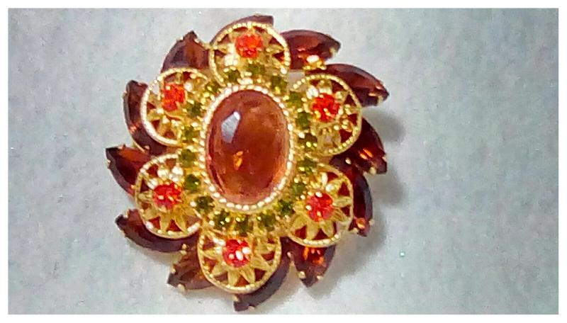Front view of Topaz Oval Brooch
