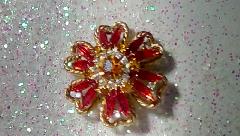 Orange Navettes Brooch