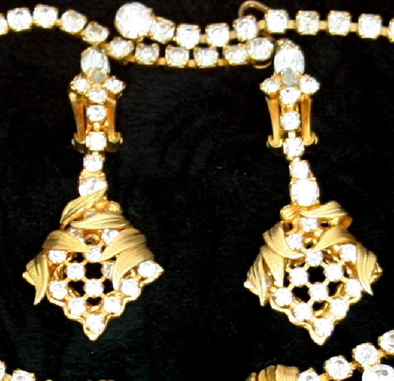 Front view of Clear Chatons Only Earrings Clip