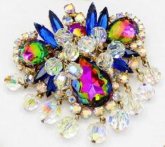 Blue Pear Multi-Color/Shaded Pin Pendant