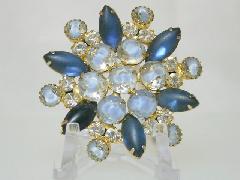 Blue Navettes Givre Brooch