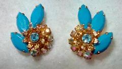 Turquoise Navettes Earrings Clip