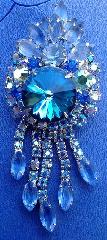 Blue Navettes Rivoli/Margarita Pin Pendant