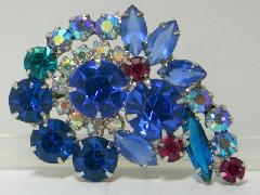 Blue Navettes Brooch