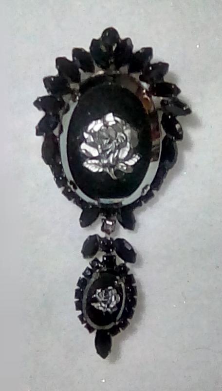 Front view of Hematite Navettes Molded/Cut Pin Pendant