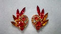 Orange Navettes Earrings Clip