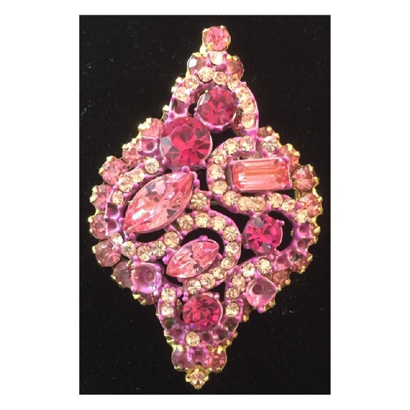 Front view of Pink Baguettes Pin Pendant