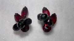 Red Navettes Earrings Clip