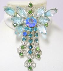 Blue Navettes Givre Brooch
