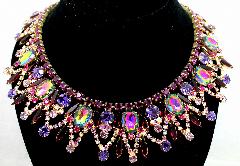Purple (cardinal) Oval Multi-Color/Shaded Necklace
